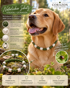 CORAZON Duft-Halsband für Hunde – Grün mit weißen Keramik-Duftperlen
