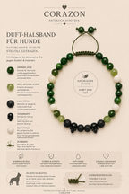 Hundehalsband CORAZON Duft-Halsband – Jade, Achat, Lava & Duft-Keramik