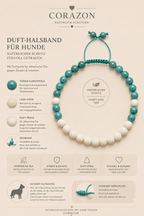 CORAZON Duft-Halsband – Türkis & weißer Lavastein