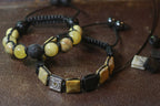 Shamballa-Armband – Lava, Citrin & schwarzer Onyx | CORAZON DESIGN