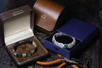 Shamballa-Armband – Onyx, Carbon, beiger Achat & Weißgold mit gelbem Diamant | CORAZON DESIGN