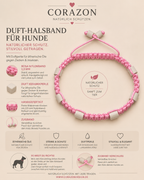 CORAZON Duft-Halsband für Hunde – Pink Makramee