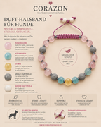 CORAZON Duft-Halsband für Hunde – Rosenquarz, Aquamarin & Citrin