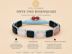 Onxx , Rosenquarz &  Rote Tibetische Perle  Bracelet
