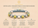 Green Jasper, Silver-Plated Bead, and White Aroma Ceramic Harmony Bracelet