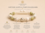 Grüner Jaspis & Parfum-Keramik – Handgefertigtes Shamballa-Armband