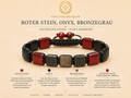 Roter Stein, Onyx & Bronzegrauem Armband