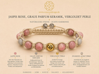 Rose Jasper, Grey Aroma Ceramic, and Gold-Plated Focal Harmony Bracelet