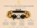 Citrine, Onyx, and Light Grey Aroma Ceramic Harmony Bracelet