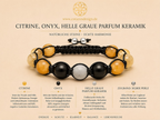 Citrine, Onyx, and Light Grey Aroma Ceramic Harmony Bracelet