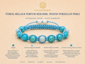 Türkis, Hellblauem Aroma-Keramik & Weißem Porzellan Armband