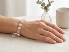 Rose Quartz, Aquamarine & Perfume Ceramic Bracelet