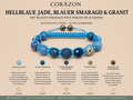Shamballa Armband – Hellblaue Jade, Blauer Smaragd, Smaragd Pavé & Granit | CORAZON Design