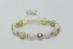 Green Jasper, Silver-Plated Bead, and White Aroma Ceramic Harmony Bracelet