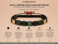 Shamballa Armband – Onyx, grüner Jade & Gold mit Strass | CORAZON Design