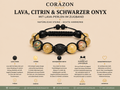 Shamballa Armband – Lava, Citrin & schwarzer Onyx | CORAZON Design