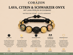 Shamballa-Armband – Lava, Citrin & schwarzer Onyx | CORAZON DESIGN