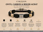 Shamballa-Armband – Onyx, Carbon, beiger Achat & Weißgold mit gelbem Diamant | CORAZON DESIGN