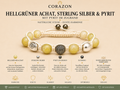 Shamballa Armband Achat, 925 Sterling Silber & Pyrit | CORAZON Design