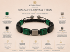 Shamballa-Armband – Malachit, Onyx, Titan & grauer Naturstein |CORAZON DESIGN
