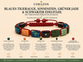 Shamballa Armband Tigerauge, Sonnenstein & Jade | CORAZON Design