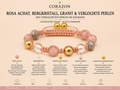 Shamballa Armband Rosa Achat, Bergkristall & Granit| CORAZON Design
