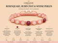 Shamballa Armband Rosenquarz mit Rubin Pavé | CORAZON Design