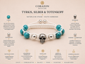 Shamballa Armband – Türkis, 925 Sterling Silber & Totenkopf | CORAZON Design