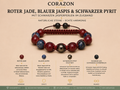 Shamballa Armband – Rote Jade, Blauer Jaspis & Schwarzer Pyrit | CORAZON Design